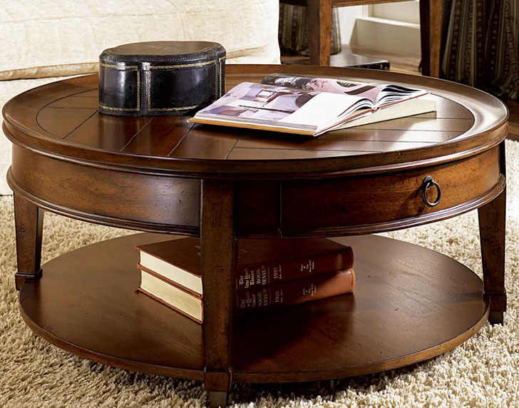 round coffee table with storage