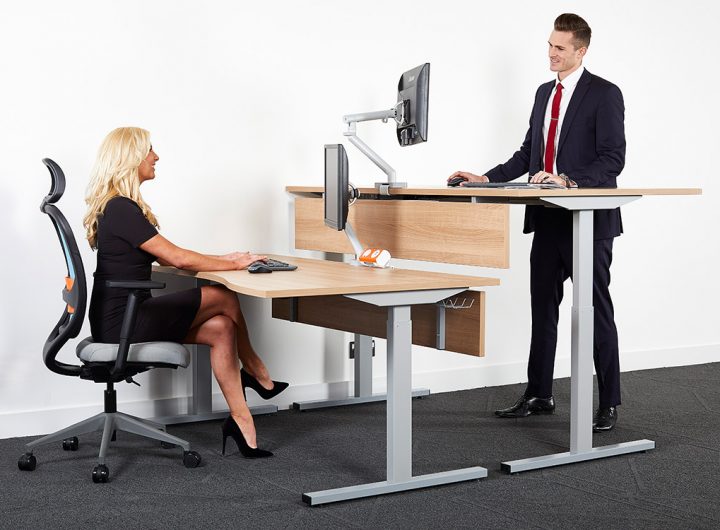 using an adjustable desk